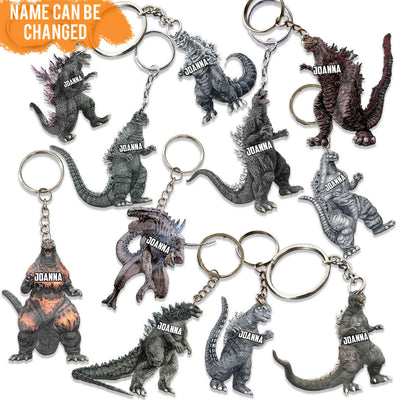 Personalized Godzilla Keychain