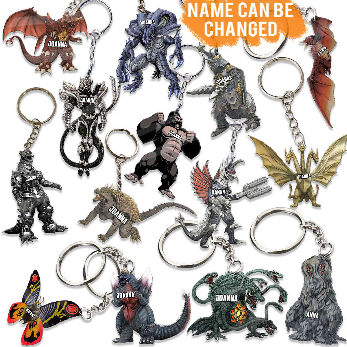 Personalized Kaiju Keychain