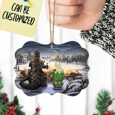 Personalized Godzilla Aluminum Hanging Christmas Ornament
