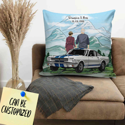Personalized Stang Art Couple Decorative Pillow