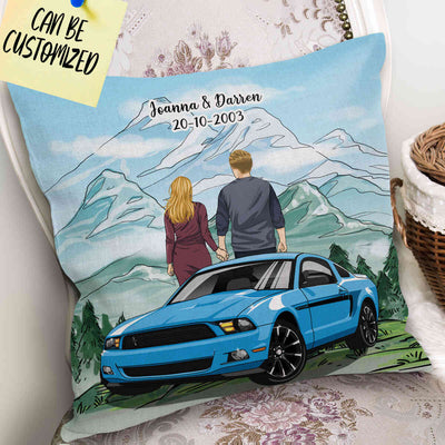 Personalized Stang Art Couple Decorative Pillow