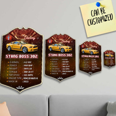Personalized Racing Enthusiasts Cars Stats Wall Decoration Card