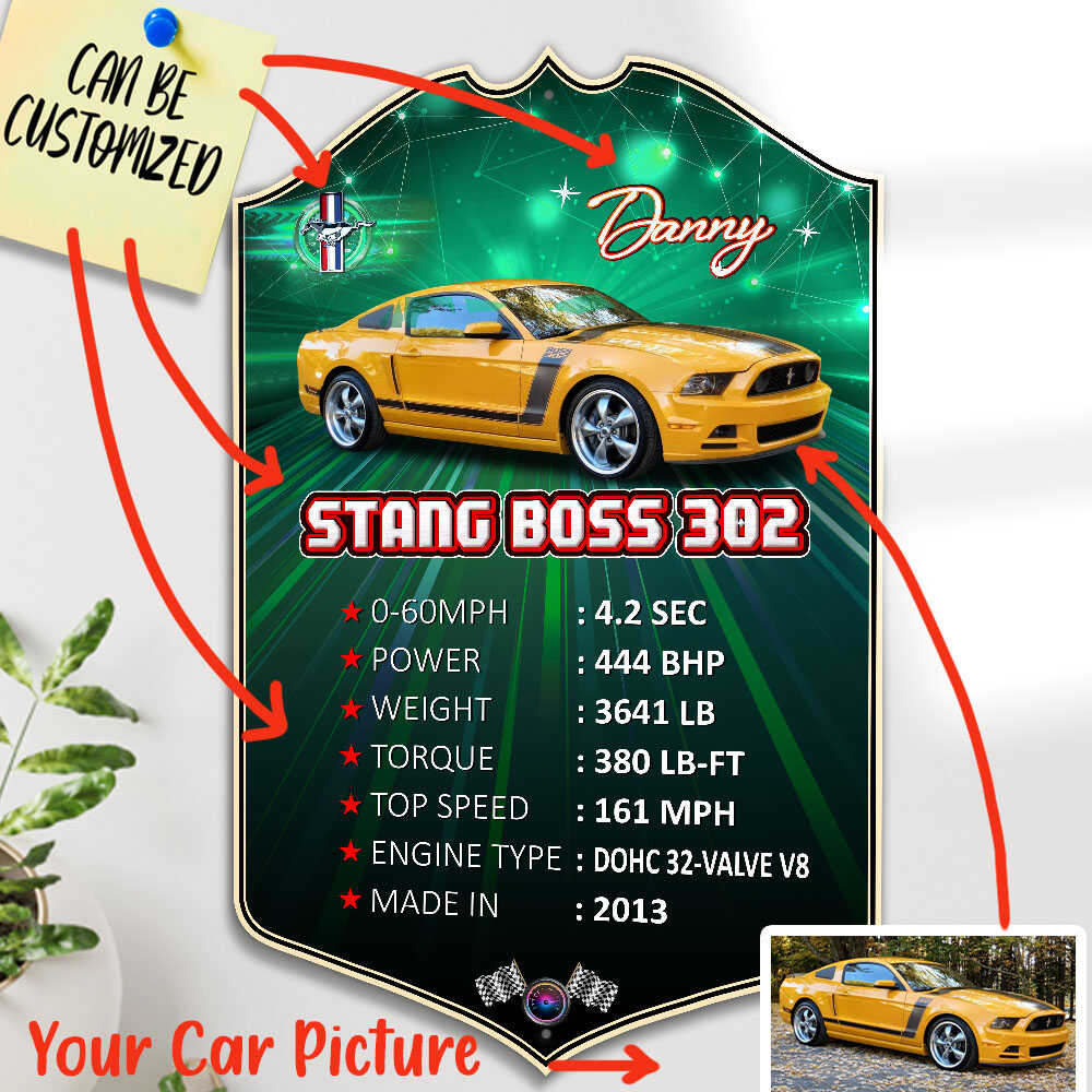 Personalized Racing Enthusiasts Cars Stats Wall Decoration Card ...