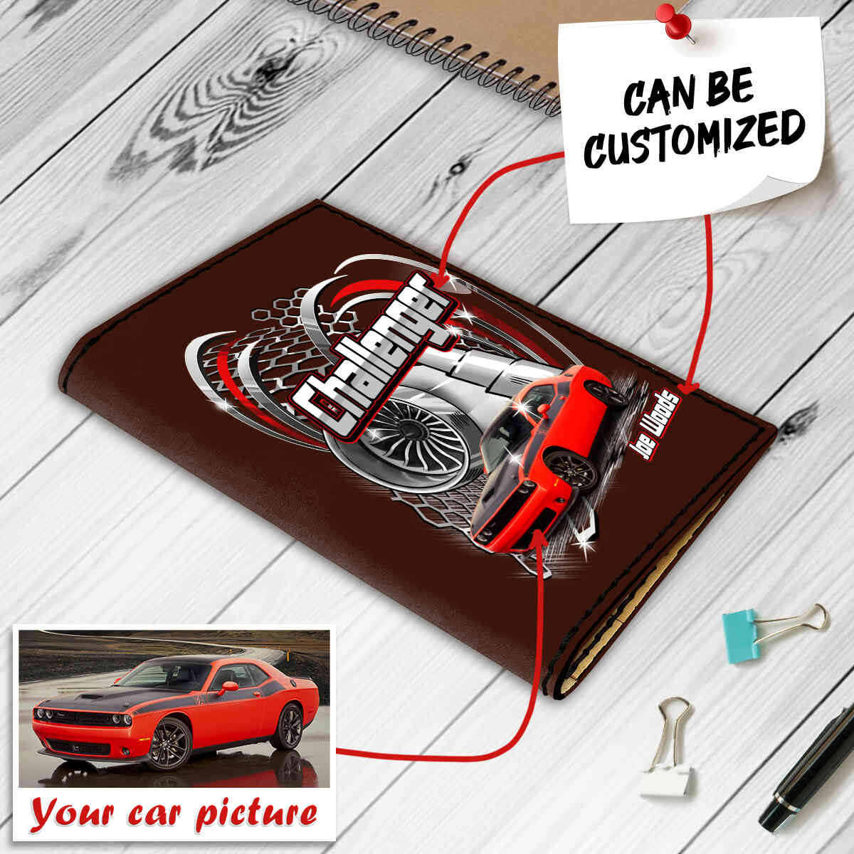 Personalized Car Racing Leather Passport Cover