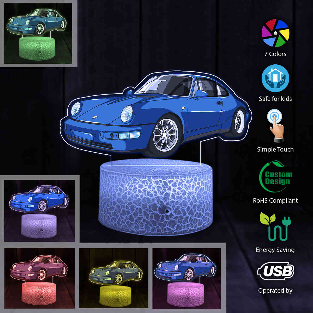 911 Led Acrylic Art Night Lamp