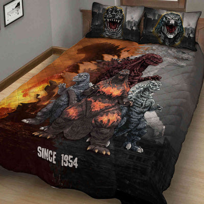 Sensational Godzilla Art Quilt Bedding Set