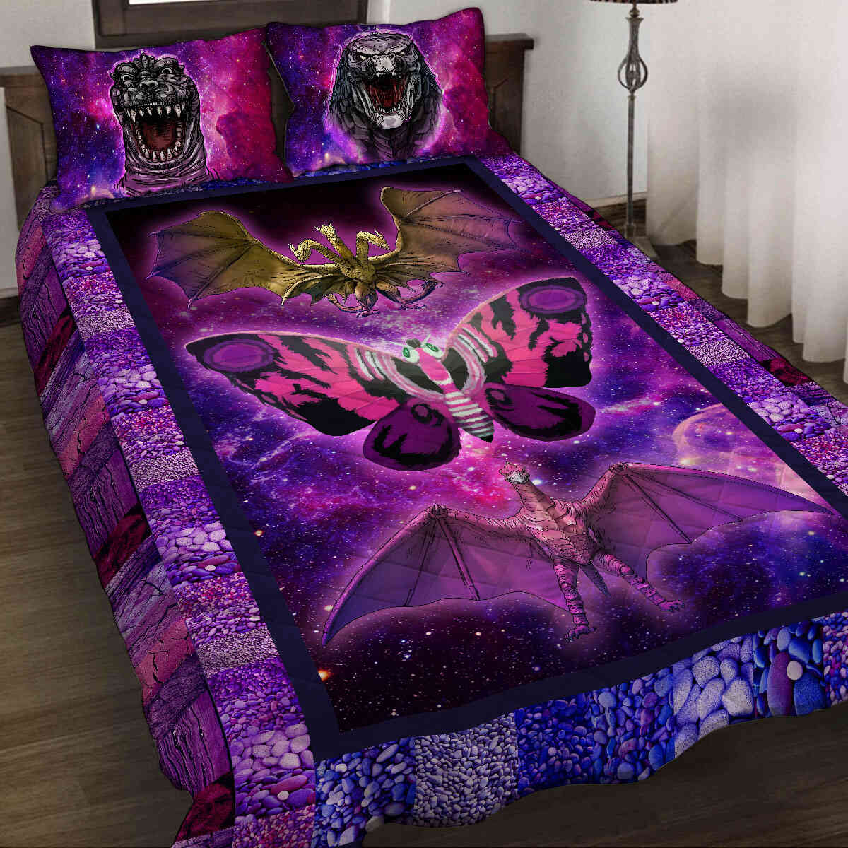 Sensational Godzilla & Kaiju Art Quilt Bedding Set V2