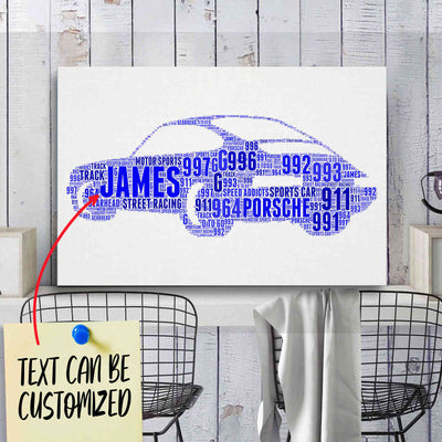 Personalized 911 Racing Fan Typography Word Art