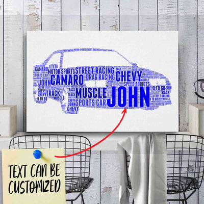 Personalized Camaro Racing Fan Typography Word Art
