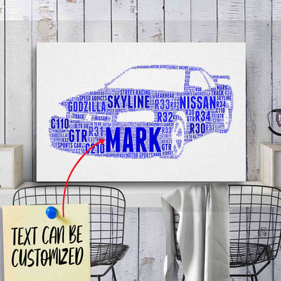 Personalized Skyline/GTR Racing Fan Typography Word Art