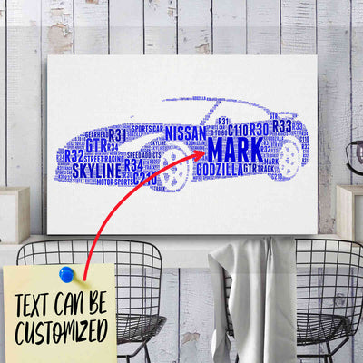 Personalized Skyline/GTR Racing Fan Typography Word Art