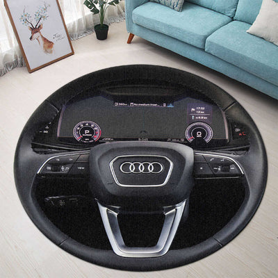 Audi Steering Wheel Collection Round Rug