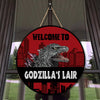 Godzilla Wooden Decoration Round Door Sign
