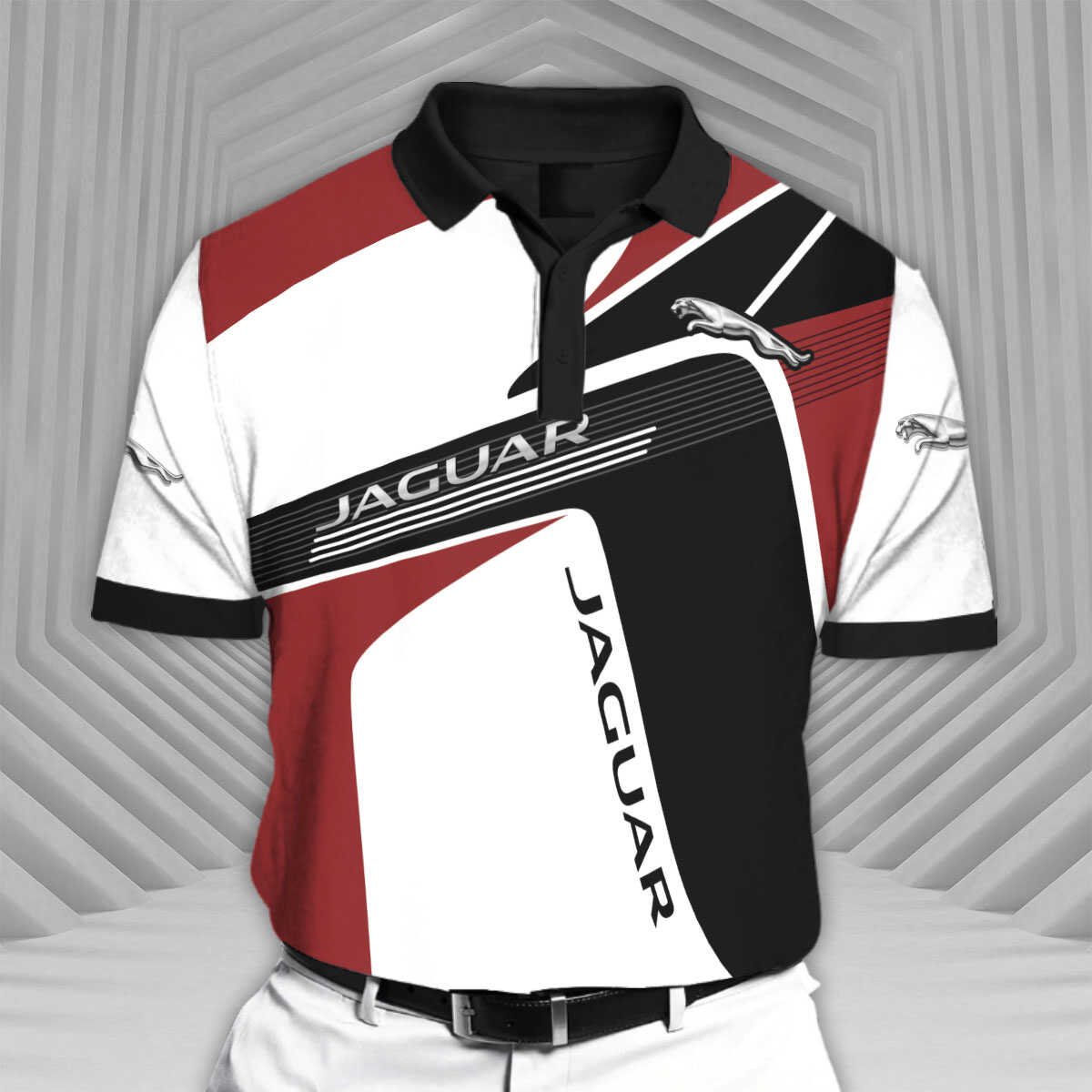 Jaguar-RCV1 Racing Series Short Sleeve Polo T-Shirt