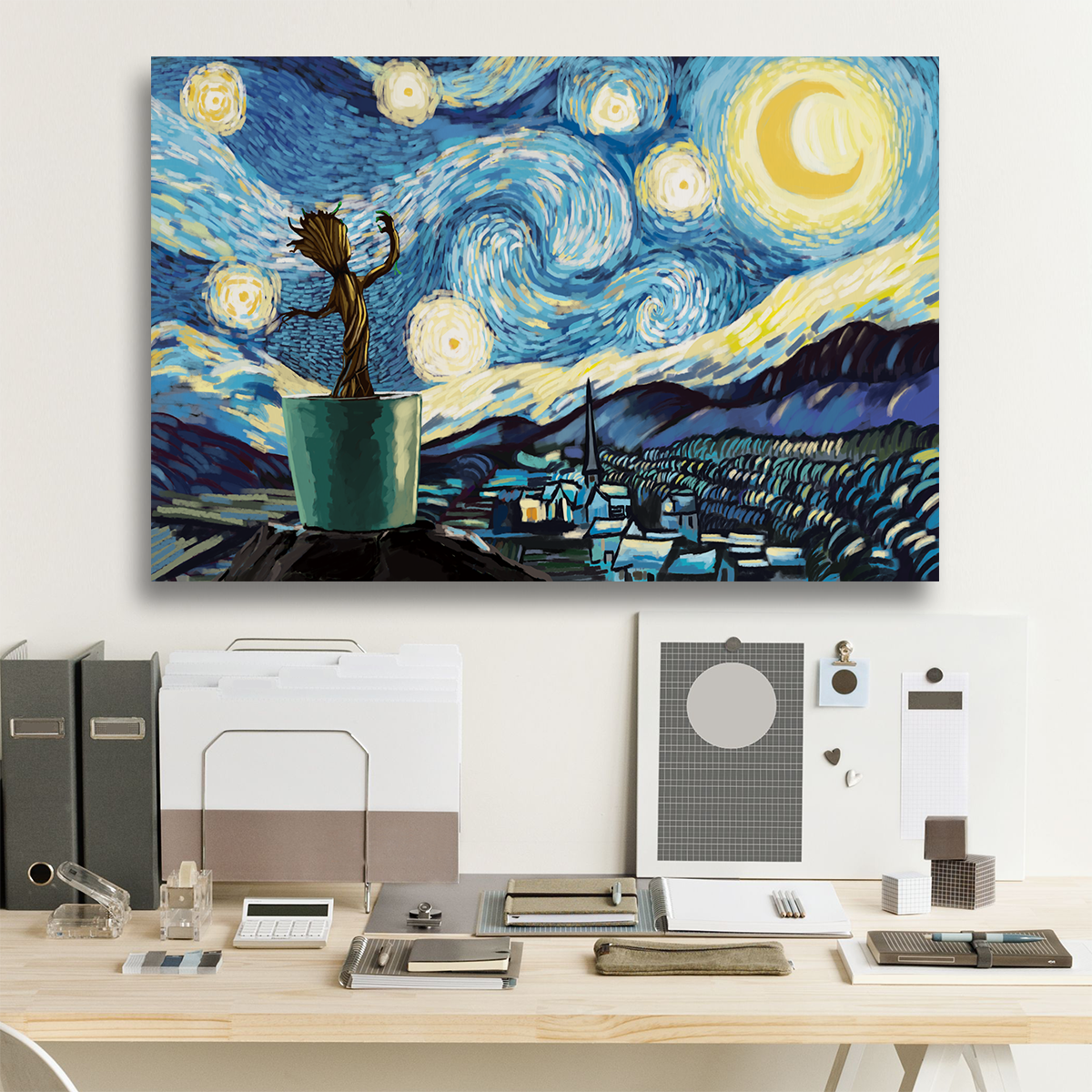 GR Starry Night Framed Canvas Prints