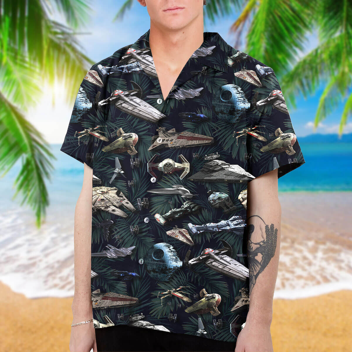 S.W Ships Collection Art Hawaiian Shirt and Beach Short - TrendySweety