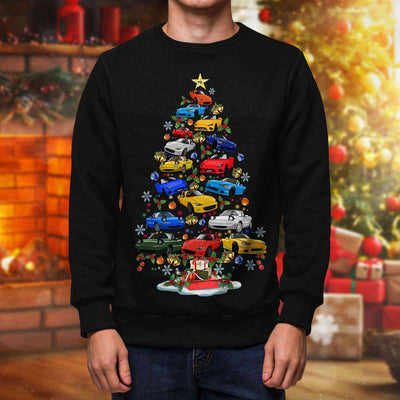 Miata Christmas T-shirt - Christmas Tree From All Miatas (Cartoon Art)