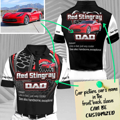 Personalized Dad Racing Car Short Sleeve Polo T-Shirt