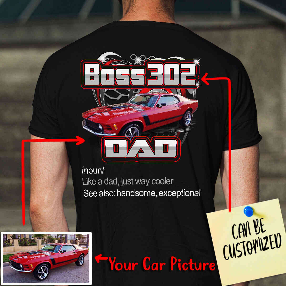 Customized Dad Car Racing Art T-shirt