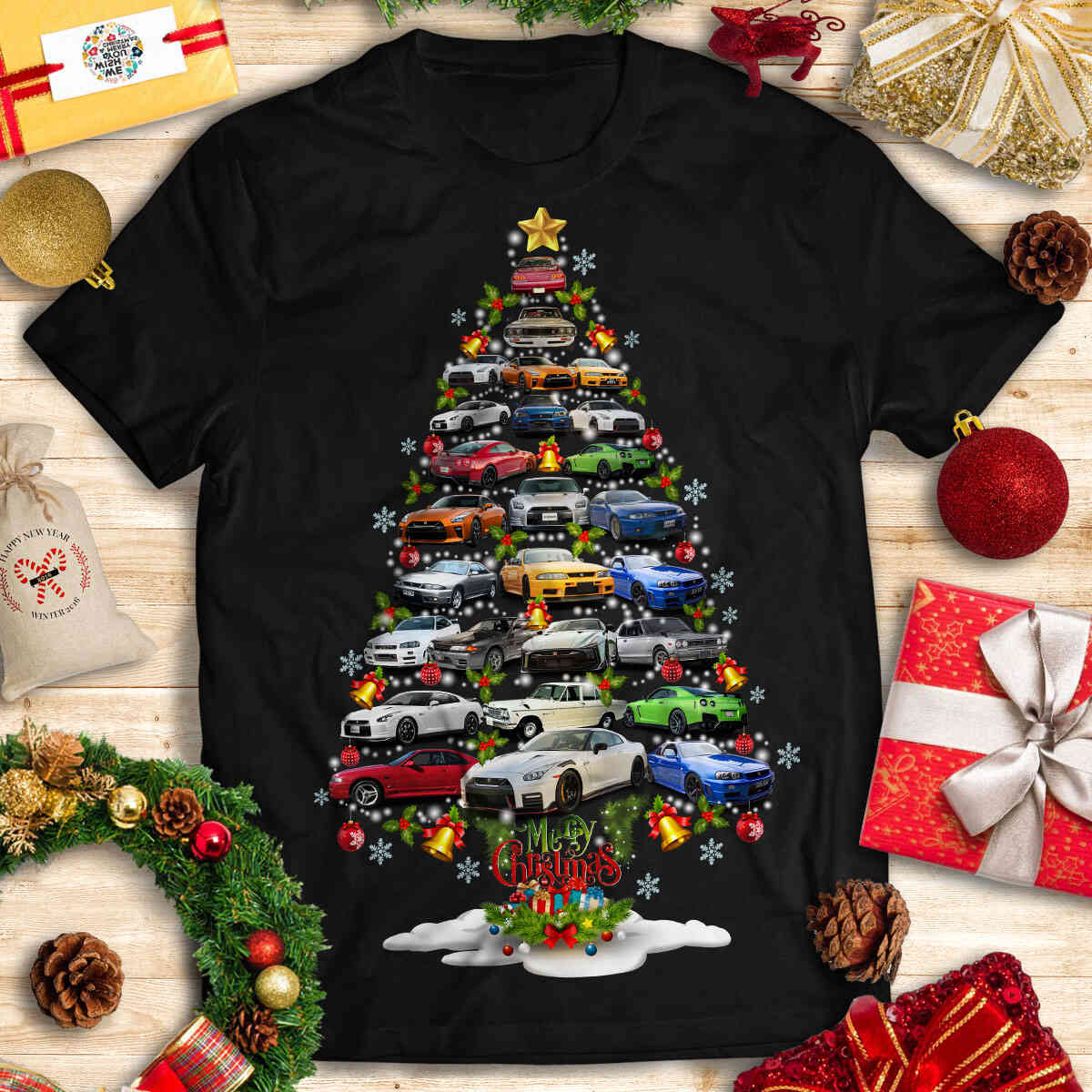 Skyline/GTR Christmas T-shirt - Christmas Tree From All Skyline/GTRs